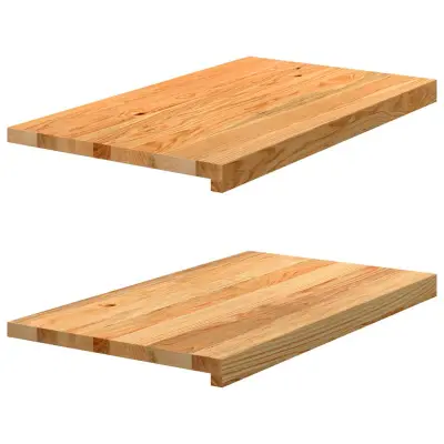 vidaXL Okenske police 2 kosa svetlo rjava 70x40x2 cm trdna hrastovina