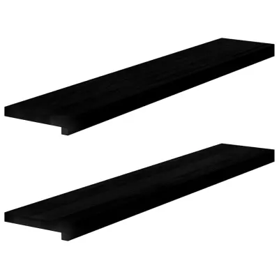 vidaXL Okenske police 2 kosa temno rjava 110x20x2 cm trdna hrastovina