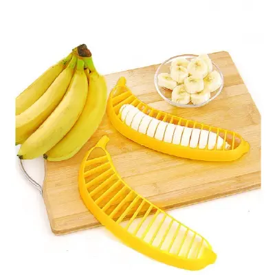 Komplet 2 Ustvarjalnih Plastičnih Orodij Za Rezanje Banan In Sadja Ter Zelenjave