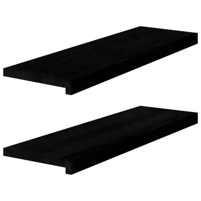 vidaXL Okenske police 2 kosa temno rjava 80x30x2 cm trdna hrastovina