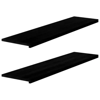vidaXL Okenske police 2 kosa temno rjava 160x40x2 cm trdna hrastovina
