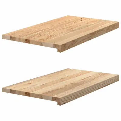 vidaXL Okenske police 2 kosa neobdelana 70x40x2 cm trdna hrastovina
