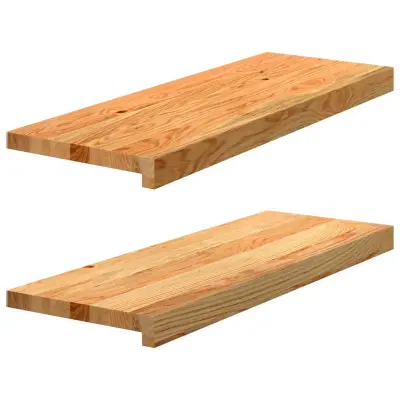 vidaXL Okenske police 2 kosa svetlo rjava 70x30x2 cm trdna hrastovina