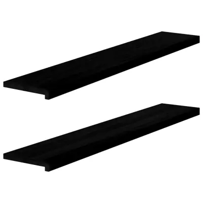 vidaXL Okenske police 2 kosa temno rjava 140x25x2 cm trdna hrastovina