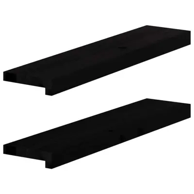 vidaXL Okenske police 2 kosa temno rjava 70x15x2 cm trdna hrastovina