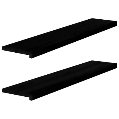 vidaXL Okenske police 2 kosa temno rjava 120x30x2 cm trdna hrastovina