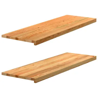 vidaXL Okenske police 2 kosa svetlo rjava 120x40x2 cm trdna hrastovina