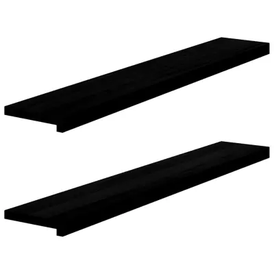 vidaXL Okenske police 2 kosa temno rjava 120x20x2 cm trdna hrastovina