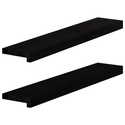 vidaXL Okenske police 2 kosa temno rjava 80x15x2 cm trdna hrastovina