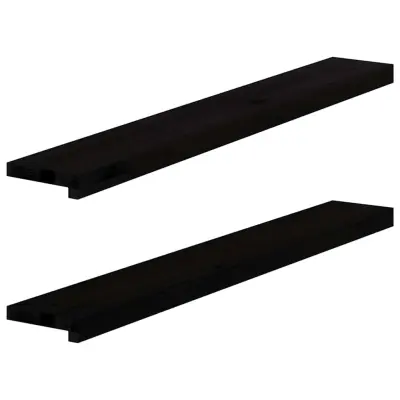 vidaXL Okenske police 2 kosa temno rjava 110x15x2 cm trdna hrastovina