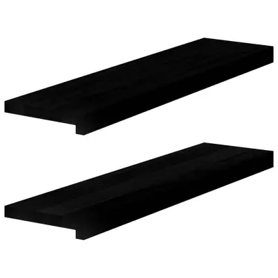 vidaXL Okenske police 2 kosa temno rjava 80x20x2 cm trdna hrastovina