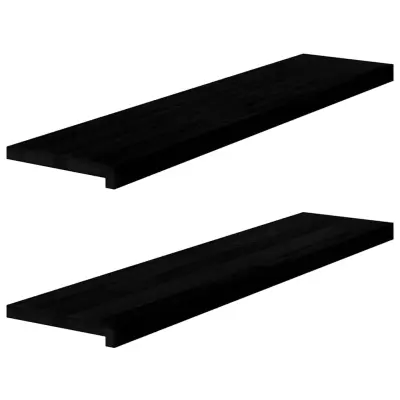 vidaXL Okenske police 2 kosa temno rjava 110x30x2 cm trdna hrastovina