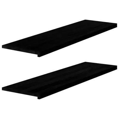 vidaXL Okenske police 2 kosa temno rjava 140x40x2 cm trdna hrastovina