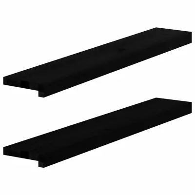 vidaXL Okenske police 2 kosa temno rjava 90x15x2 cm trdna hrastovina