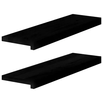 vidaXL Okenske police 2 kosa temno rjava 70x20x2 cm trdna hrastovina