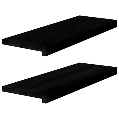 vidaXL Okenske police 2 kosa temno rjava 70x25x2 cm trdna hrastovina