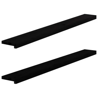 vidaXL Okenske police 2 kosa temno rjava 140x15x2 cm trdna hrastovina
