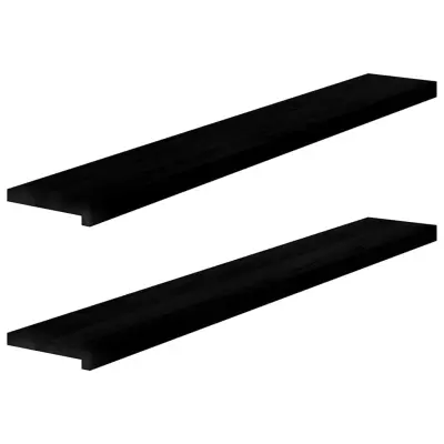 vidaXL Okenske police 2 kosa temno rjava 140x20x2 cm trdna hrastovina
