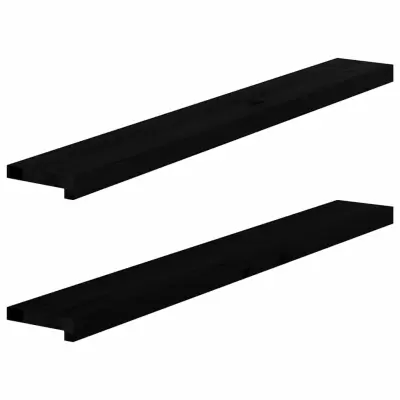 vidaXL Okenske police 2 kosa temno rjava 120x15x2 cm trdna hrastovina