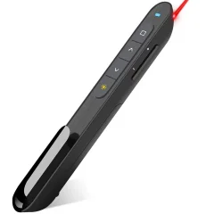 Brezžični kliker PPT - laserski kazalec s 4 tipkami (črn)