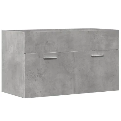vidaXL Omarica za umivalnik betonsko siva 80x38,5x46 cm iverna plošča