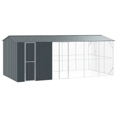 vidaXL Ptica Paviljon z Razširitvijo Antracit 310x640x247 cm Jeklo