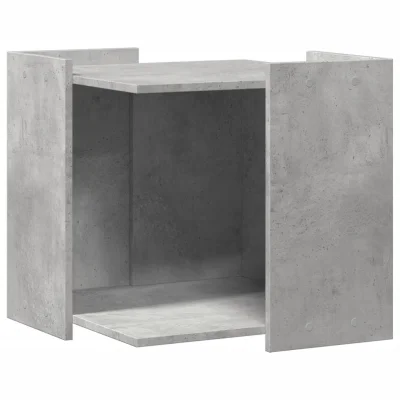 vidaXL Omara za mačje stranišče betonsko siva 53x53x51 cm inž. les