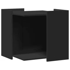 vidaXL Omara za mačje stranišče črna 53x53x51 cm inženirski les