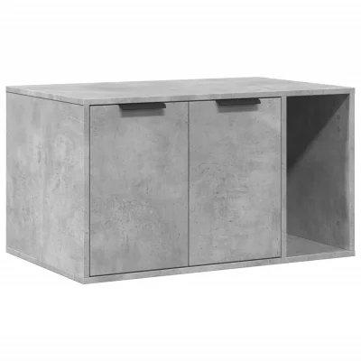 vidaXL Omara za mačje stranišče betonsko siva 80x50x45 cm inž. les
