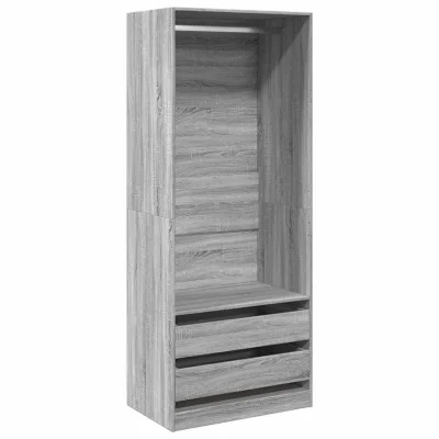 vidaXL Garderobna omara siva sonoma 80x50x200 cm inženirski les