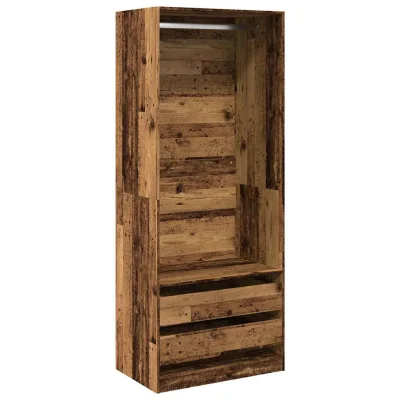vidaXL Garderobna omara starinski les 80x50x200 cm inženirski les