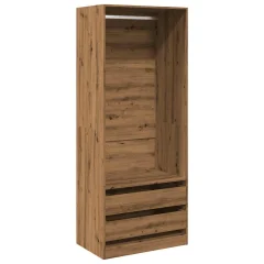 vidaXL Garderobna omara artisan hrast 80x50x200 cm inženirski les