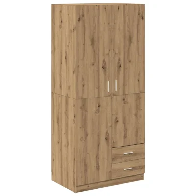 vidaXL Garderobna omara artisan hrast 80x52x180 cm inženirski les