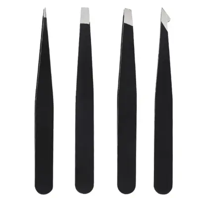 Pinceta za obrvi iz nerjavečega jekla - 4 kosi