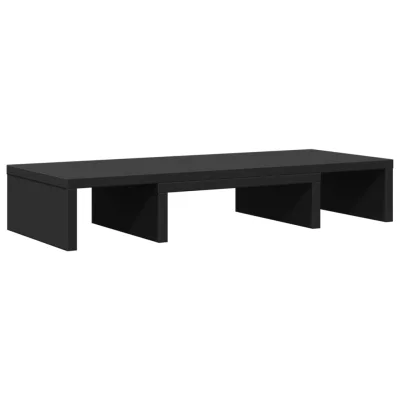 vidaXL Stojalo za monitor nastavljivo črna 60x24x10,5 cm inž. les