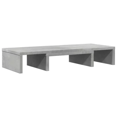 vidaXL Stojalo za monitor nastavljivo betonsko siva 60x24x10,5 cm les