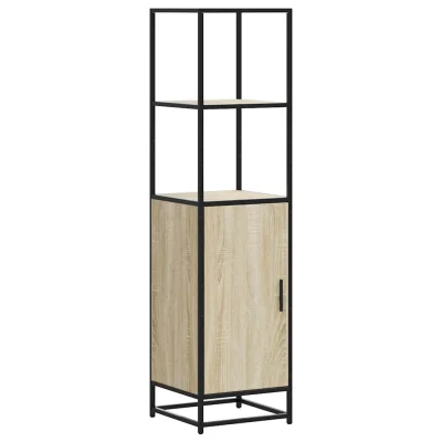 vidaXL Visoka omara sonoma hrast 35,5x35x139 cm inž. les in kovina