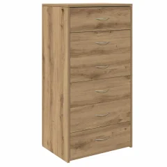 vidaXL Komoda s 6 predali artisan hrast 50x34x96 cm iverna plošča