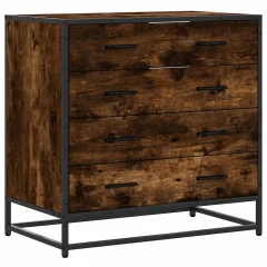 vidaXL Predalnik dimljen hrast 70x41x70 cm inženirski les