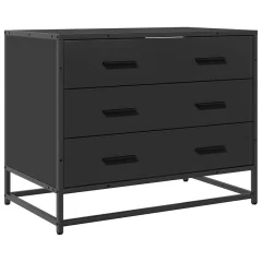 vidaXL Omarica s predali črna 70x41x56 cm konstruiran les
