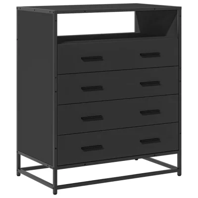 vidaXL Omarica s predali črna 70x41x83,5 cm konstruiran les