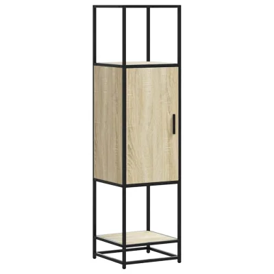 vidaXL Visoka omara sonoma hrast 35,5x35x139 cm inž. les in kovina