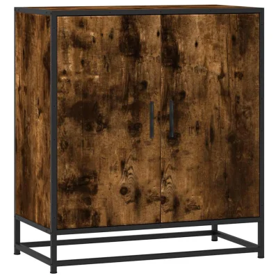 vidaXL Komoda dimljeni hrast 68x35x76 cm inženirski les in kovina