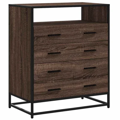 vidaXL Omarica s predali črna 70x41x83,5 cm konstruiran les