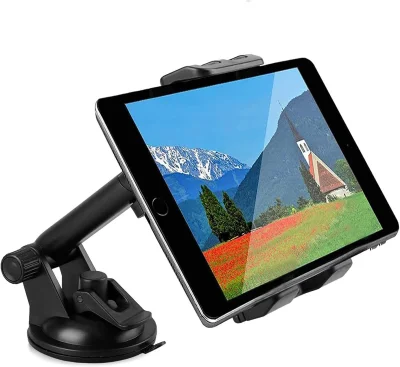 Univerzalno avtomobilsko držalo za tablico, 360° rotacija s priseskom, ustreza iPadu, Samsungu, iPhoneu (4-12 palcev)
