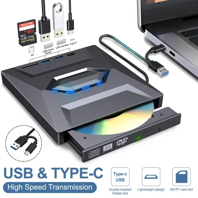 7-v-1 zunanji USB 3.0 DVD CD RW pogon za prenosni računalnik/PC