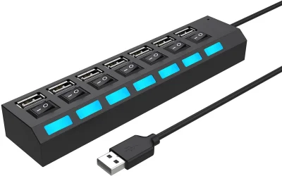 7-Port USB Hub, 2.0 s hitrimi stikali in LED indikatorji