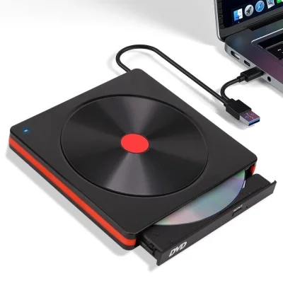 Zunanji CD/DVD pogon USB 3.0, Type-C, za prenosni računalnik, tank