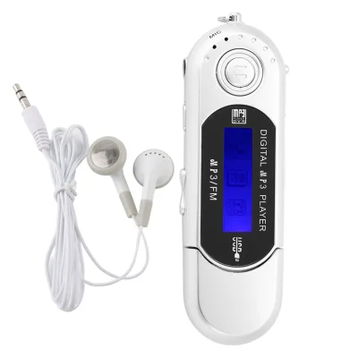 Prenosni predvajalnik glasbe MP3 USB, LCD zaslon, FM radio, srebrne barve