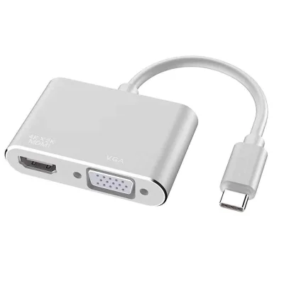 Video pretvornik Howei HW-TC31 Type-C v HDMI VGA srebrna